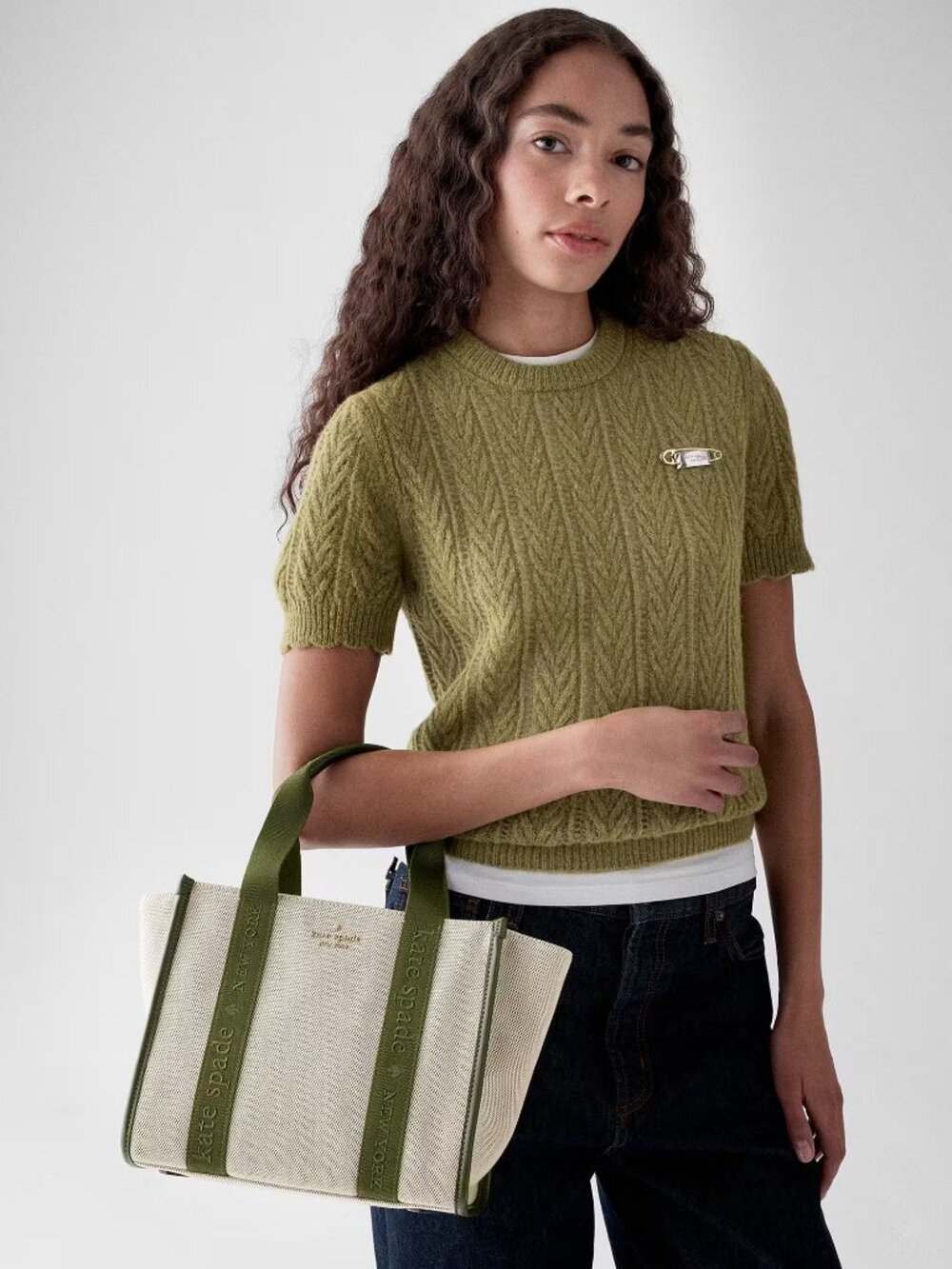 NWT Kate Spade Kip Canvas Small Tote in Enchanted Green Multi Crossbody LOVE!
